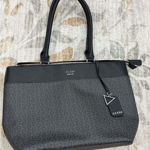 GUESS Monogram Black and Gray Tote